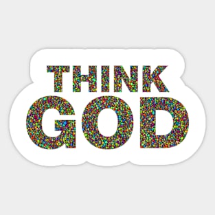 Think God 1 - Colourful prismatic design Sticker